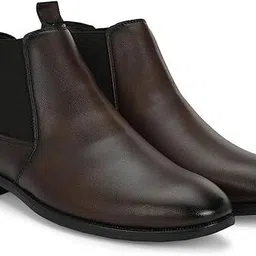 leacom Boys And Men Casual Comfortable Chelsea Slip-On Outdoor Synthetic Leather Boots For Men image 5