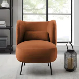 the flamingo life Venus Fabric Arm Chair In Rust Colour image 2
