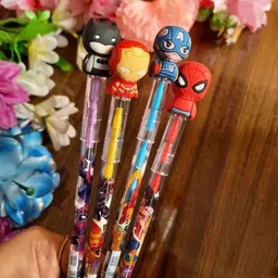 charvi international Avengers Pencil Pack of 4 Designer Bullet Pencils Avenger Superhero for kids Pencil image 2