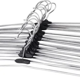 suntushti Lockable Push clip design for sarees, pants, skirts, clothes Steel Trousers Steel Saree Pack of 6 Hangers ForSaree-picture-28