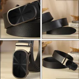 warcks Men Formal, Casual, Evening, Party Black Genuine Leather Belt image 4