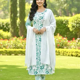 ricf royals india fashion collection Printed Kurta, Trouser/Pant & Dupatta Set-picture-42