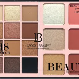 lakyou beauty 3 in 1 Palette | 18 Colors | Eyeshadow, Highlighter, Blusher 56 g-picture-21