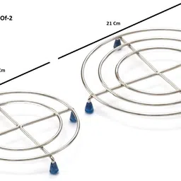 finner Round Stainless Steel Heat Resistant Trivet/Hot Pot Stand for Counter Top Chrome Trivet image 2