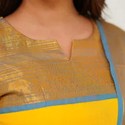 vastrahaar Women Solid Cotton Silk Ethnic Dress With Attached Dupatta image 4