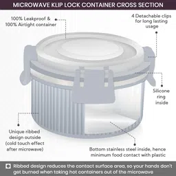 magnus Microwave Avanza 3 Prime - Stainless Steel Lunch box with klip lock 3 Containers Lunch Box image 4