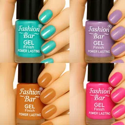 fashion bar Gel Finish Power Lasting nail polish shades collection Set No.d168 Multicolor-picture-28