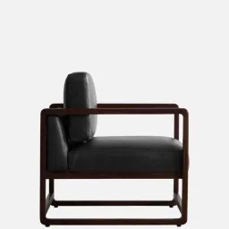 timberly Aura Pu Leather Arm Chair in Grey Colour image 5