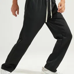 irondye Men Loose Fit Black Cotton Blend Trousers-picture-21