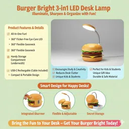 aapleboyz LED desk lamp, pencil sharpener Study Lamp image 4