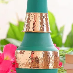 alluring homz Copper Flask–Pure & Elegant Water Bottle|Health Ayurvedic Drinkware|1500 ml Thermoware Casserole image 5