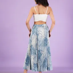 zwerlon Women Printed A-line Grey, Blue Skirt image 2