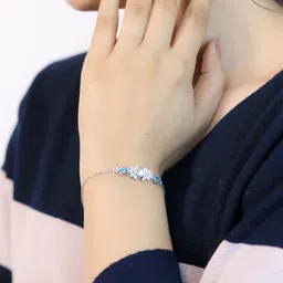 zarkan Sterling Silver Cubic Zirconia Rhodium Bracelet-picture-41