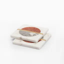 marbleous White Tea Set Marble Tray & Coaster Set image 5