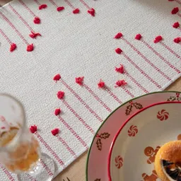 alstonia Red, White 182 cm Table Runner image 4