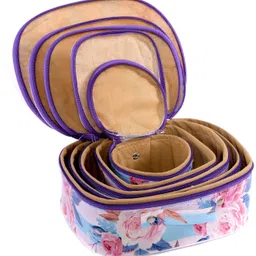 meher Rose Printed Set of 5 Pcs Toiletry Shaving Makeup Bindi Bangle Socks Hanky Storage storage organizer Vanity Box (Multicolor) multi purpose, Vanity Box image 2