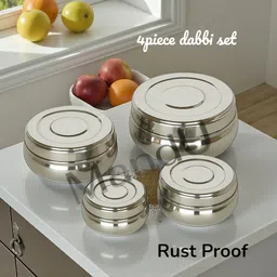 mandu CroxLife Premium Dabbi Set of 6 (Modern Design) 4 Containers Lunch Box image 2