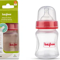 baybee Natural Flow Baby Feeding Bottle, Leak Proof Milk Feeding Bottle for New Born - 150 ml image 1