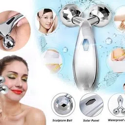 ALDOMIN 3D Massager Acupressure 3D Y Shape Aluminium Big Roller Micro Current Face Massager Skin Lifting Massager image 2