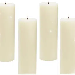 Unscented Pillar Candles(Refined Wax )Pack of 4 Candle-image-31