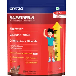 gritzo SuperMilk Height+ (13+y Boys), 13g Protein, Double Chocolate, Pouch-picture-22