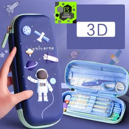 excite shoppers High Quality 3D Space Pencil Case / Box for Kids Space, Astranaut Art EVA Pencil Box image 2