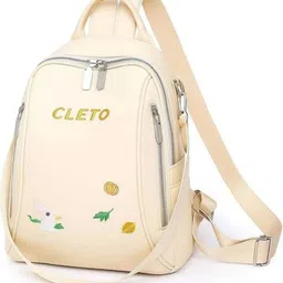 cleto Small 15 L Laptop Backpack Cream Embroidered Mini Backpack for Women – Cute Design Bag-picture-18