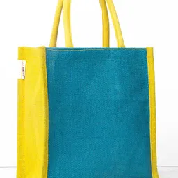 h&b Multipurpose Waterproof Unisex Jute Lunch Bag - - Sunflower - Blue Waterproof Lunch Bag image 3