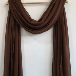 noorfashion Chiffon Solid Brown Women Dupatta-picture-18