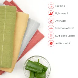 doctor towels Green Aloevera Double Cloth Striped 300 GSM Bath Towel image 5