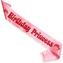 wobbox Fashionable Pink Satin Sash Birthday Princess-picture-10