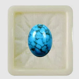 gemsonclick Real Certified Line Turquoise Gemstone 2.25 Ratti 2.04 Carat Firoza Oval for Stone Turquoise Ring image 2
