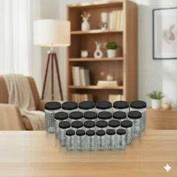 Plastic 24 Pcs Airtight plastic Storage Container Set Storage Basket-image-47