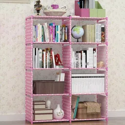 seshekhu Plastic Metal 9 Shelf Book Organizer Plastic Open Book Shelf-picture-22