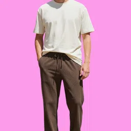 nivedanm Men Solid Brown Track Pants image 4