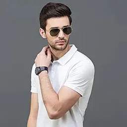 dcmr UV Protection, Toughened Glass Lens Aviator Sunglasses (Free Size) image 4