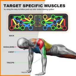 iamalot push up board with Adjustable Hand Grip & Double toning resistance tube Fitness Accessory Kit Kit image 4