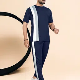 linsor fashion Men Night Suit Set Blue Striped-picture-10