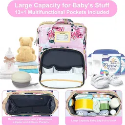 comfystyle 3 in 1 Large Capacity Diaper Bag Backpack with Changing Station Mummy Diaper Bag image 2