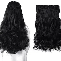 blushia Soft Synthetic Black Clip In Hair Extension-picture-15