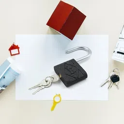 deodap Black Iron Padlock | Brass Core, Waterproof & Anti-Theft for Home & Outdoor Use Padlock-picture-21