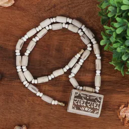 squareknot Original & Natural Wood Tulsi Kanthi Mala With Radhe Radhe locket Wood-picture-27