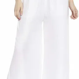 rangkriti Pack of 2 Women Regular Fit White, Black Viscose Rayon Trousers image 2