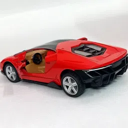 ramshree Luxury Sports Car Toy Red Die-Cast Metal Model with Doors Open & Alloy Wheels image 4