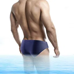lycot Solid Men Blue Swimsuit image 2