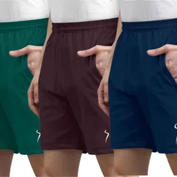 Pack of 2 Solid Men Multicolor Sports Shorts-image-12