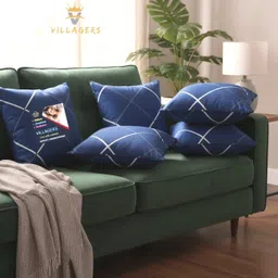 villagers Polyester Fibre Cushion Pack of 5 Abstract Premium Cushion Set | (16x16 inch)-picture-35