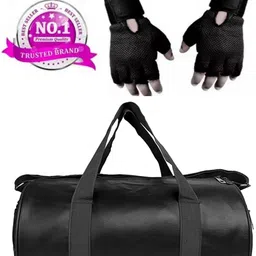 ananya enterprises 15 L Gym Duffel Bag - Combo set of Gym bag Polyester and high qualtiy Gloves (Black, Free Size) - Nude-picture-13
