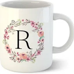 Name Letter Alphabet R Printed Coffee Cup , Gifts for Brother, Sister, Friends, Ceramic Coffee Mug-image-1