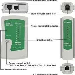 BALRAMA RJ45 RJ11 CAT5/CAT 6 UTP Network LAN Cable Tester with LED Indicators RJ11/RJ12 Network Interface Card image 3